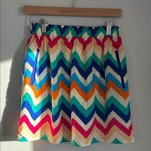 Annabella Colorful Chevron Mini Skirt